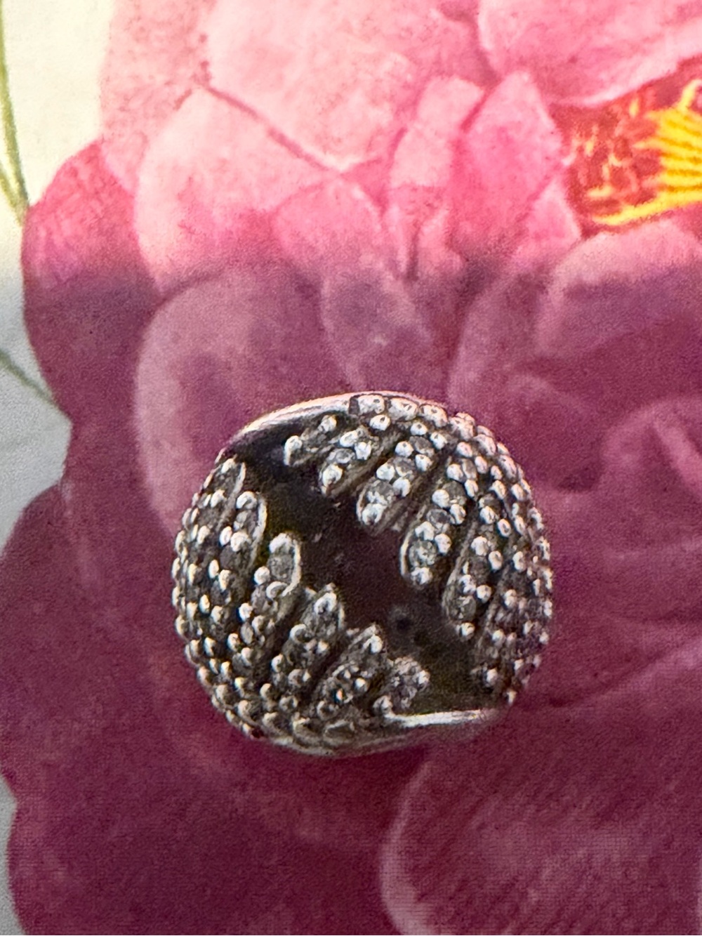 Authentic Pandora Majestic Feathers Charm #791749CZ